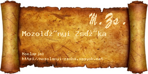 Mozolányi Zsóka névjegykártya